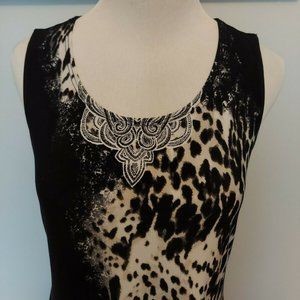 Easywear by Chicos Black White Dress Sleeveless Women's Size 0 (XS) EUC